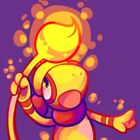 <b>Light the Way! [4th June 2016]</b><br>
Commissions gave me the chance to draw fun prompts, like this shiny Smeargle using Flash! I really like the lighting and palette of this piece.